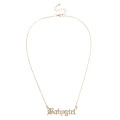 old english font BABYGIRL necklace alloy gold crystal diamond letter pendant necklace